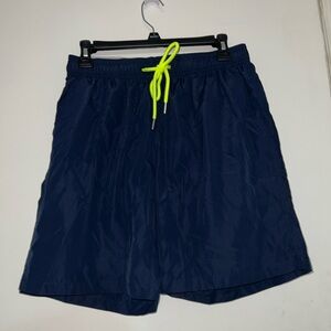 Men's Athletic Shorts - Navy with Neon Accents